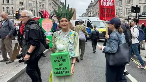 Countless Activists Gather in Downtown London to Oppose Donald Trump's Second State Visit